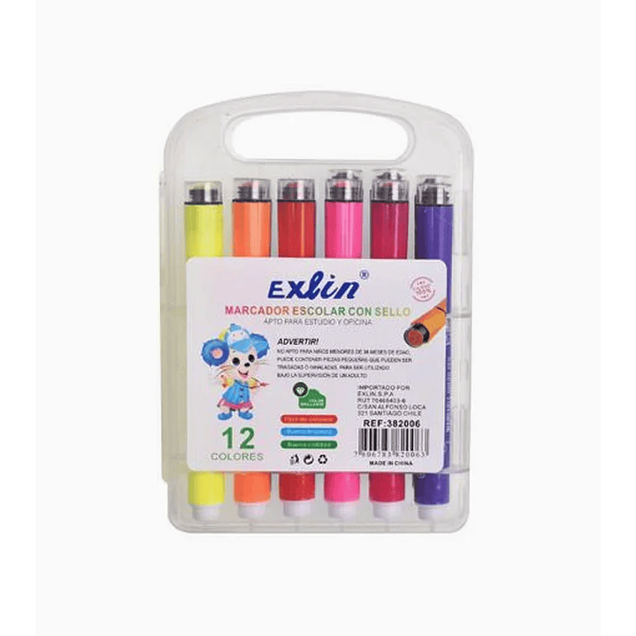 Set de 12 Marcadores con Sello 1