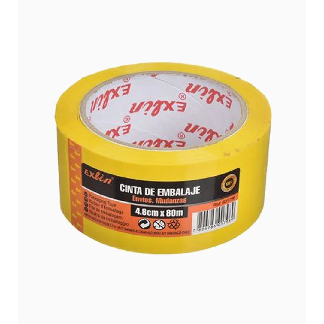 Cinta Embalaje Color Amarilla 80m 1