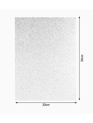 Goma EVA con Glitter autoadhesiva - Blanco