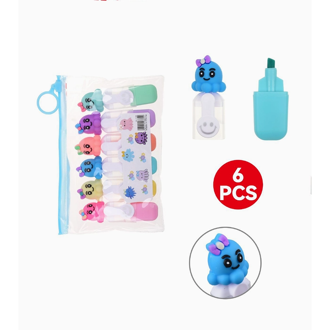 Set de Resaltadores de Gel Líquido Exlin - 6 Piezas - Monstruo 1