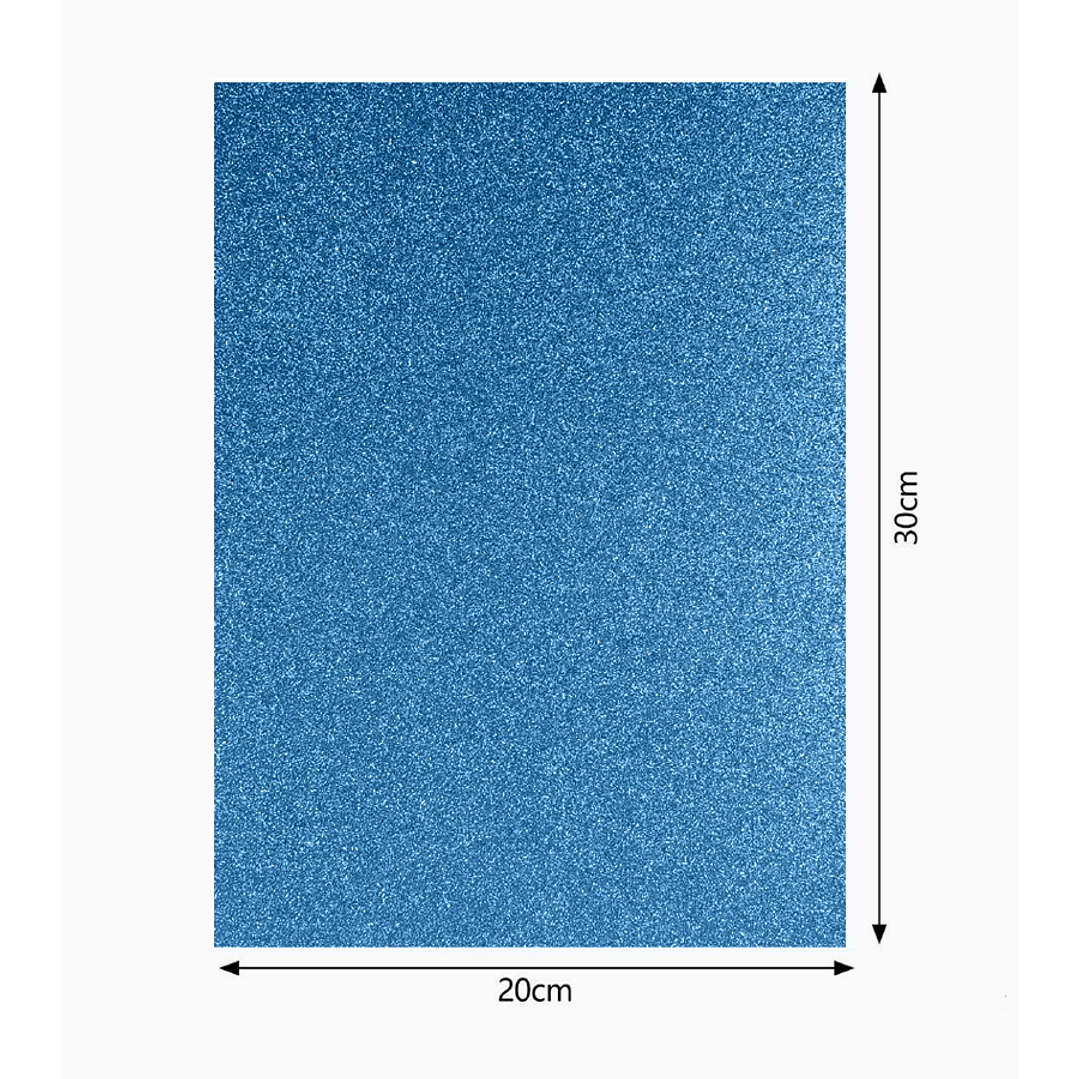 Goma EVA con Glitter autoadhesiva - Celeste 1