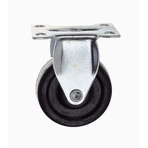 Rueda Caucho Negro Fijo