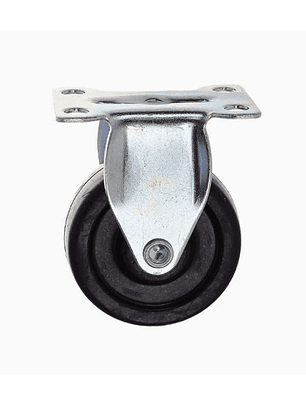 Rueda Caucho Negro Fijo