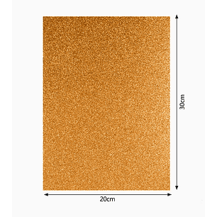 Set de 6 Hojas de Goma EVA con Glitter 20x30 cm - Naranja 1