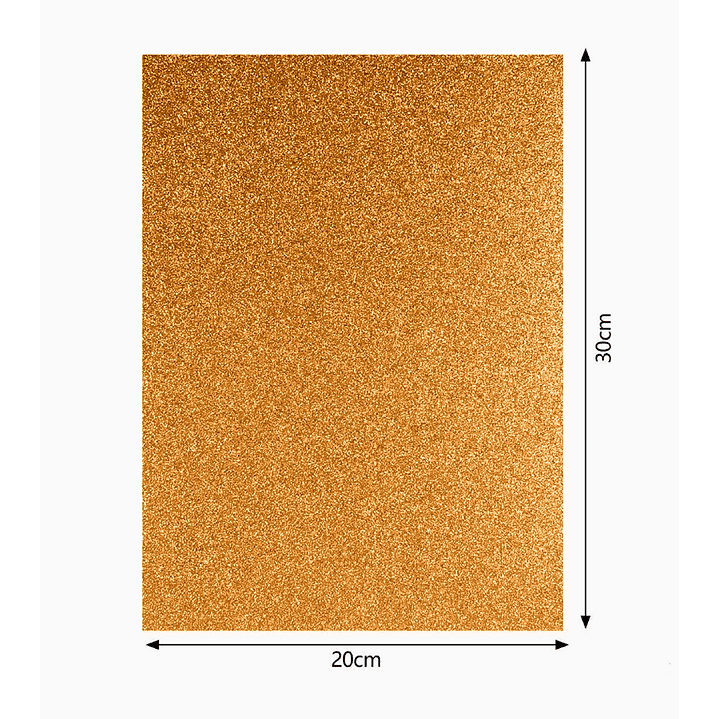 Set de 6 Hojas de Goma EVA con Glitter 20x30 cm - Naranja 1 1