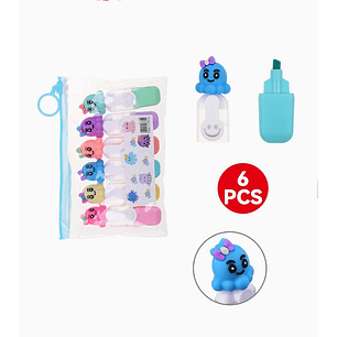 Set de Resaltadores de Gel Líquido Exlin - 6 Piezas - Pulpo