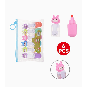 Set de Resaltadores de Gel Líquido Exlin - 6 Piezas - Conejo