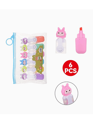 Set de Resaltadores de Gel Líquido Exlin - 6 Piezas - Conejo