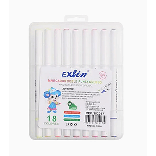 Marcadores Doble Punta 18 Colores