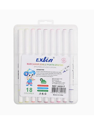 Marcadores Doble Punta 18 Colores