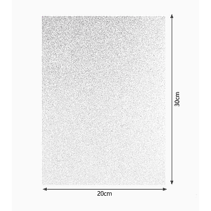 Set de 6 Hojas de Goma EVA con Glitter 20x30 cm - Blanco