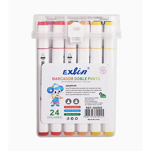 Marcadores Doble Punta 24 Colores
