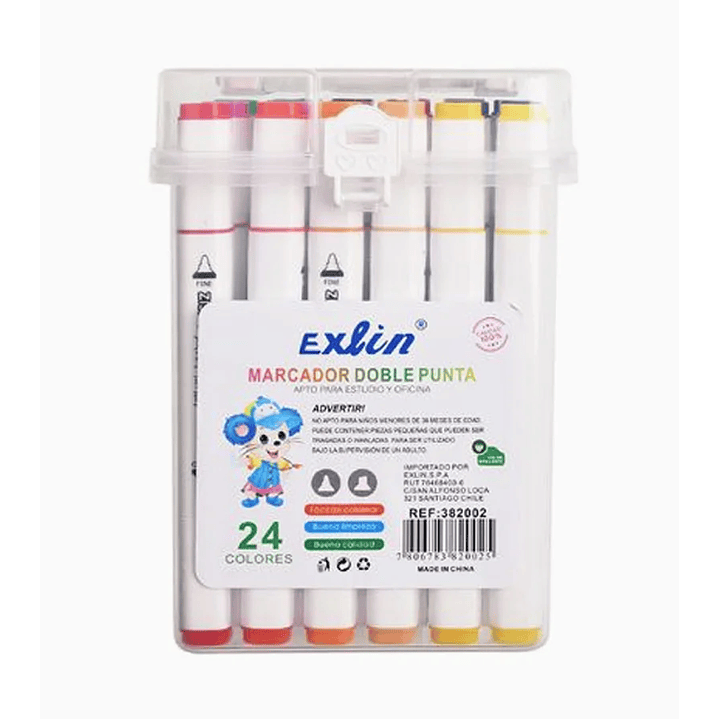 Marcadores Doble Punta 24 Colores 1
