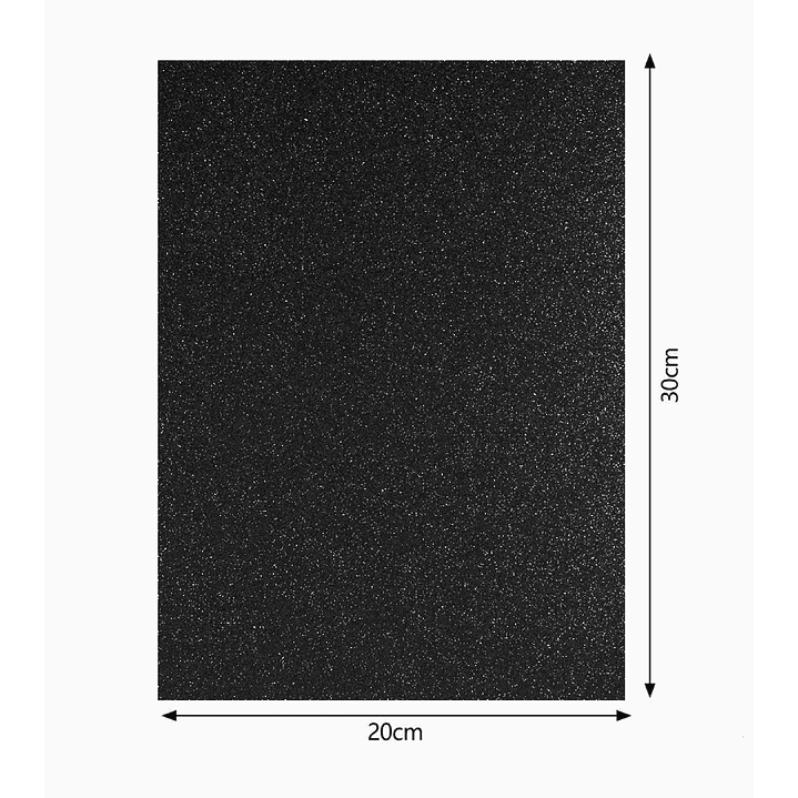 Set de 6 Hojas de Goma EVA con Glitter 20x30 cm - Negro 1