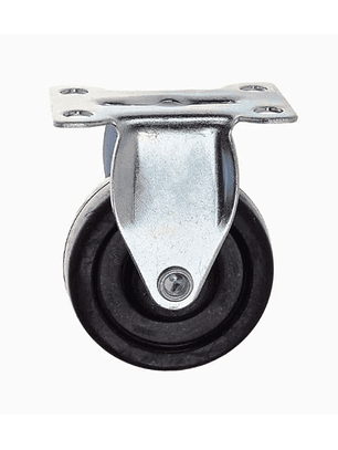 Rueda Goma Negra Fija