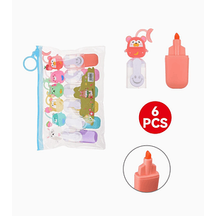 Set de Resaltadores de Gel Líquido Exlin - 6 Piezas - Gatito