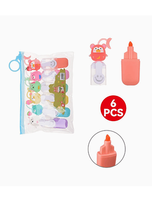 Set de Resaltadores de Gel Líquido Exlin - 6 Piezas - Gatito