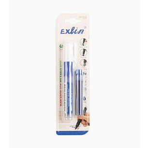 Marcador Con Recambio Azul