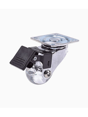 Rueda Móvil Transparente con Freno