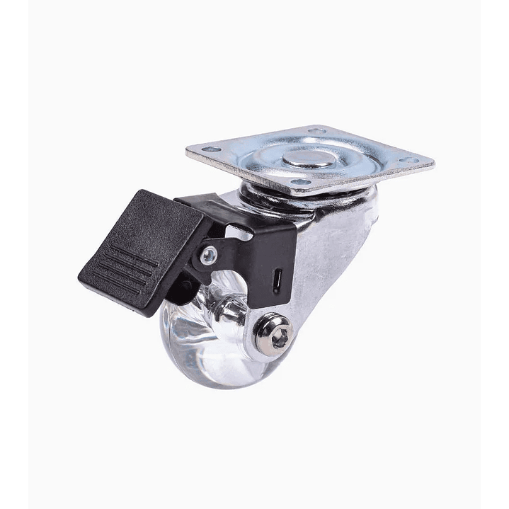 Rueda Móvil Transparente con Freno 1