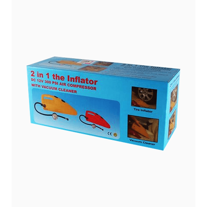 Compresor de Aire Portátil 2 en 1 con Aspiradora 12V 2