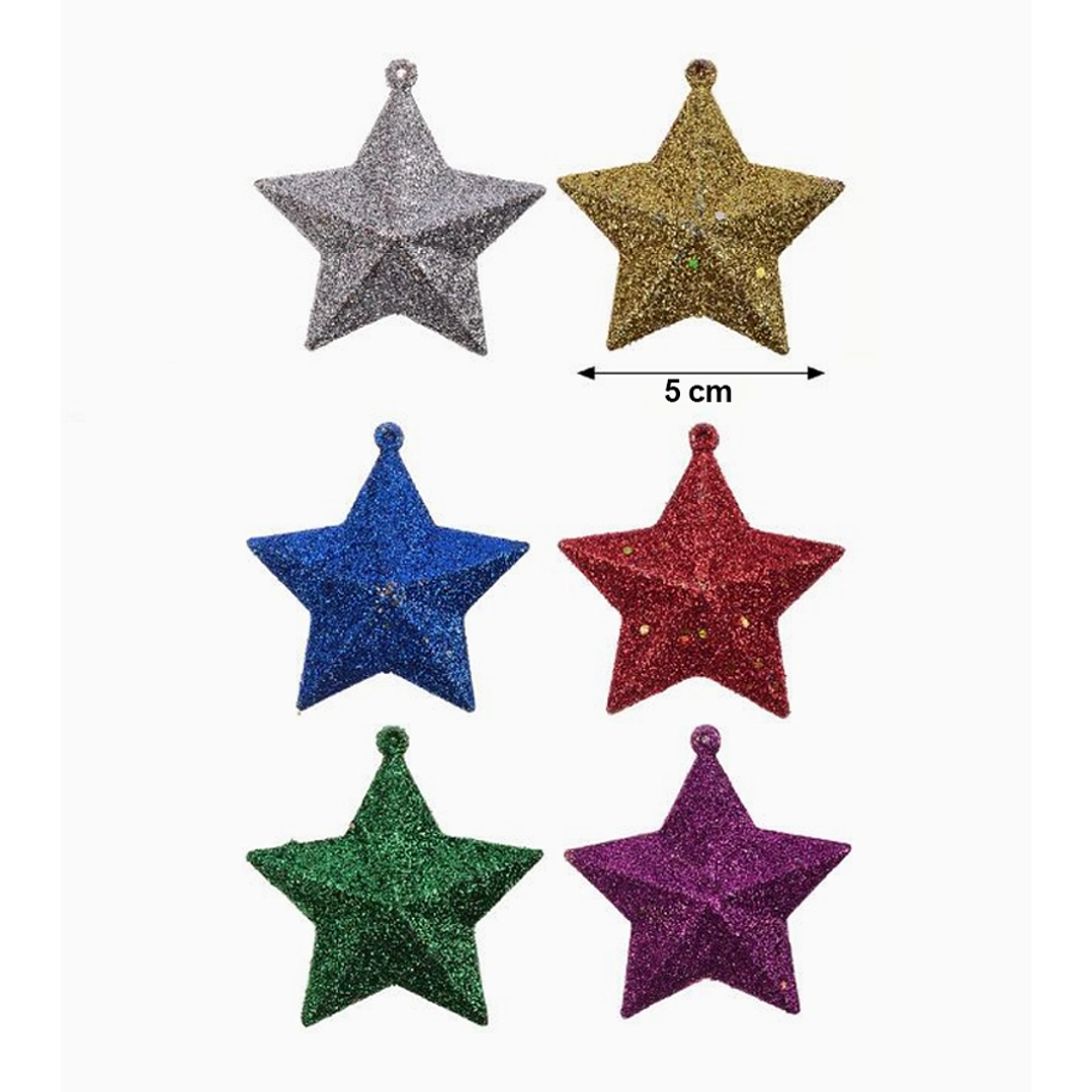 Estrellas brillantes colgantes para árbol de Navidad – Set de 6 UND Exlin 3