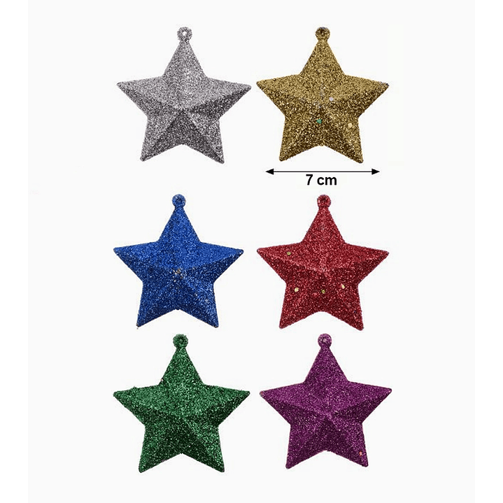Estrellas brillantes colgantes para árbol de Navidad – Set de 6 UND Exlin 4