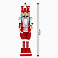 Figura cascanueces de madera rojo y blanco 85 cm – Adorno navideño clásico de gran tamaño - Miniatura 2