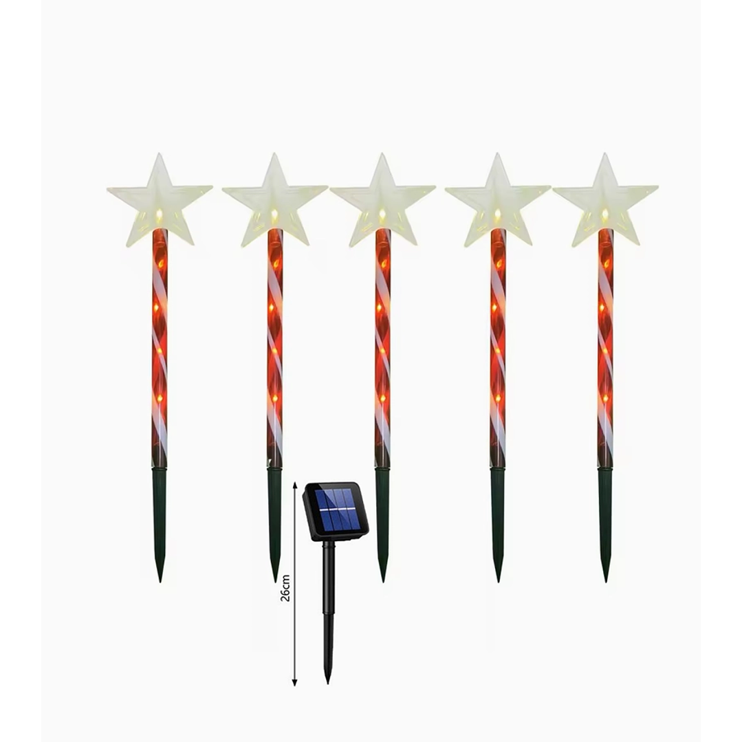 Luces de Navidad Solares Estrellas Decorativas con Estaca 1