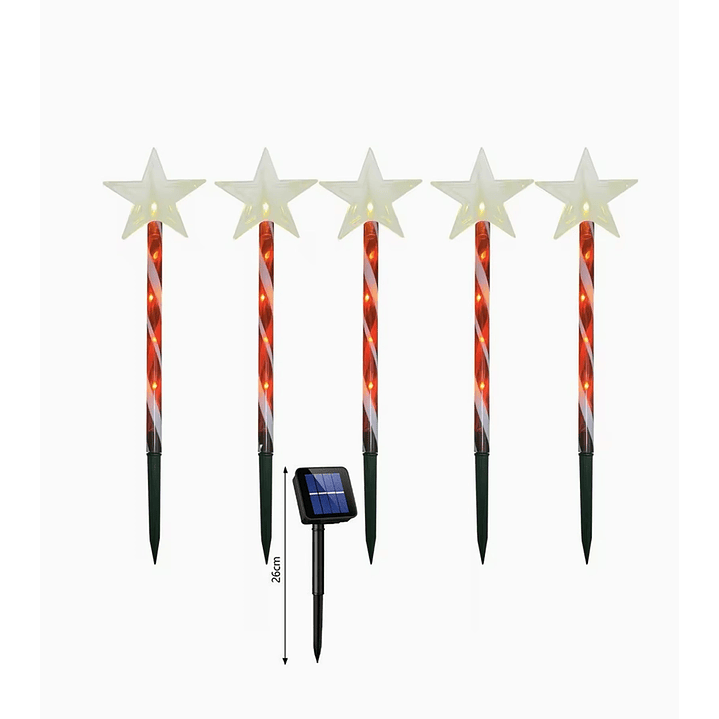 Luces de Navidad Solares Estrellas Decorativas con Estaca 1