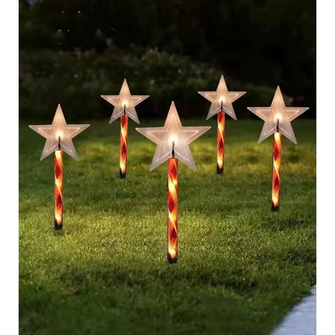 Luces de Navidad Solares Estrellas Decorativas con Estaca 2