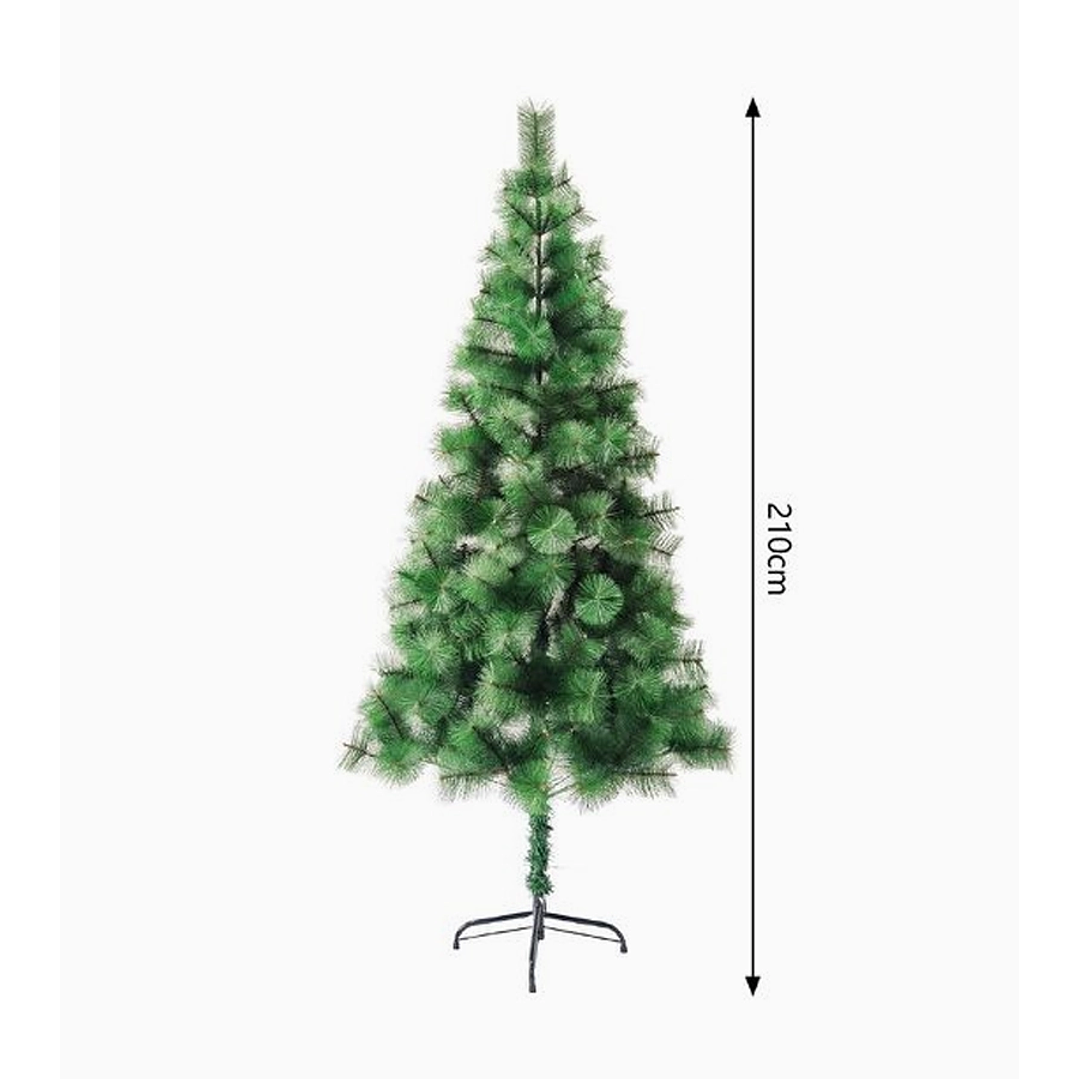 Árbol de Navidad Grande 210 cm Verde Natural con Base Metálica – Exlin 2