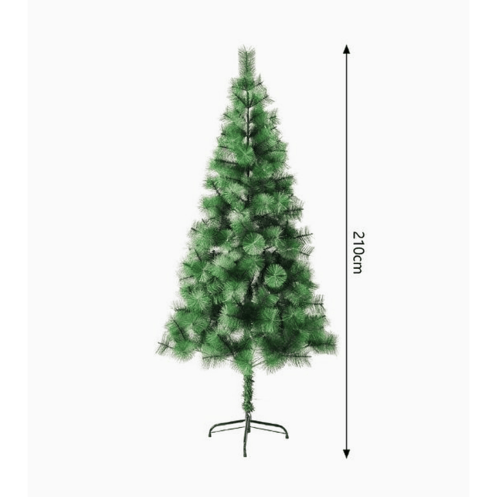 Árbol de Navidad Grande 210 cm Verde Natural con Base Metálica – Exlin 2