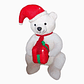 Oso Polar Navideño Inflable 1.20 m con Regalo y Gorra de Santa - Miniatura 1