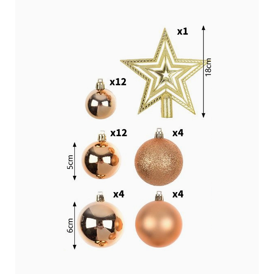 Pack de 37 adornos navideños: esferas de 4, 5 y 6 cm + estrella 18 cm 2