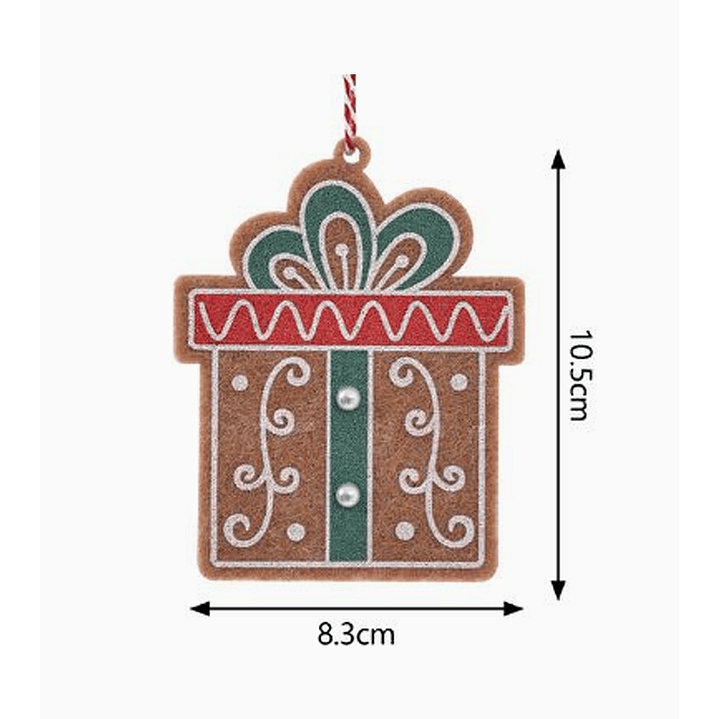 Colgante Navideño Caja de Regalo 10.5 x 8.3 cm – Adorno para Árbol Navidad 2