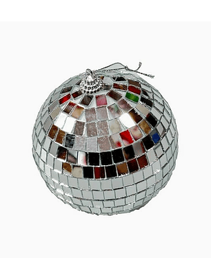 Esfera Navideña de Vidrio con Cubos Decorativos 8 cm – Adorno para Árbol Navidad