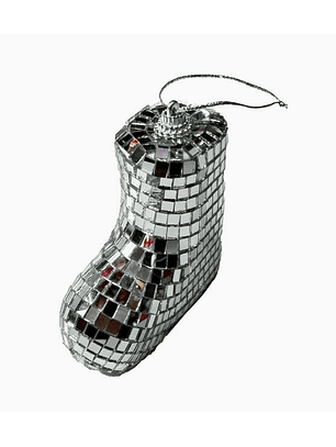 Bota Navideña Colgante con Cubos de Vidrio 7.5 x 3.5 cm – Adorno para Árbol