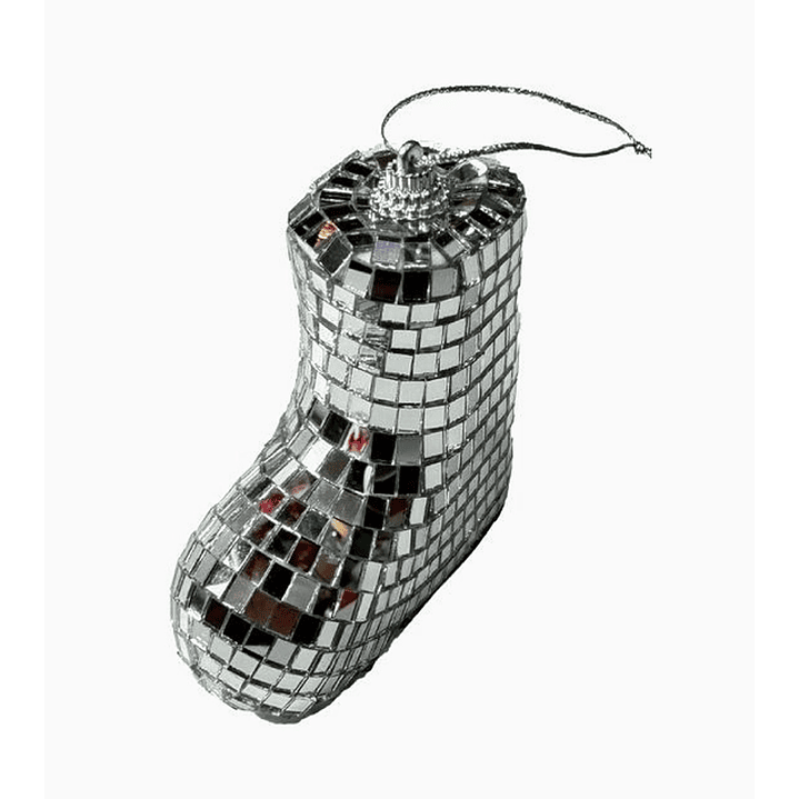 Bota Navideña Colgante con Cubos de Vidrio 7.5 x 3.5 cm – Adorno para Árbol 1