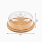 Tabla redonda con tapa transparente 19 cm – para quesos, frutas y repostería - Miniatura 2