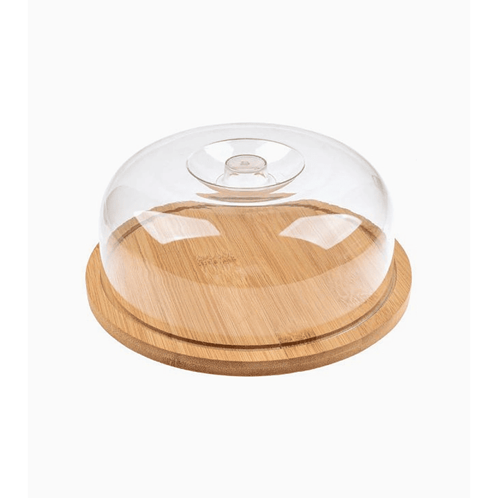 Tabla redonda con tapa transparente 19 cm – para quesos, frutas y repostería 1