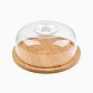 Tabla redonda con tapa transparente 19 cm – para quesos, frutas y repostería - Miniatura 1