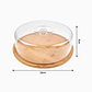 Tabla redonda con tapa transparente 28 cm – ideal para quesos, frutas y repostería - Miniatura 2
