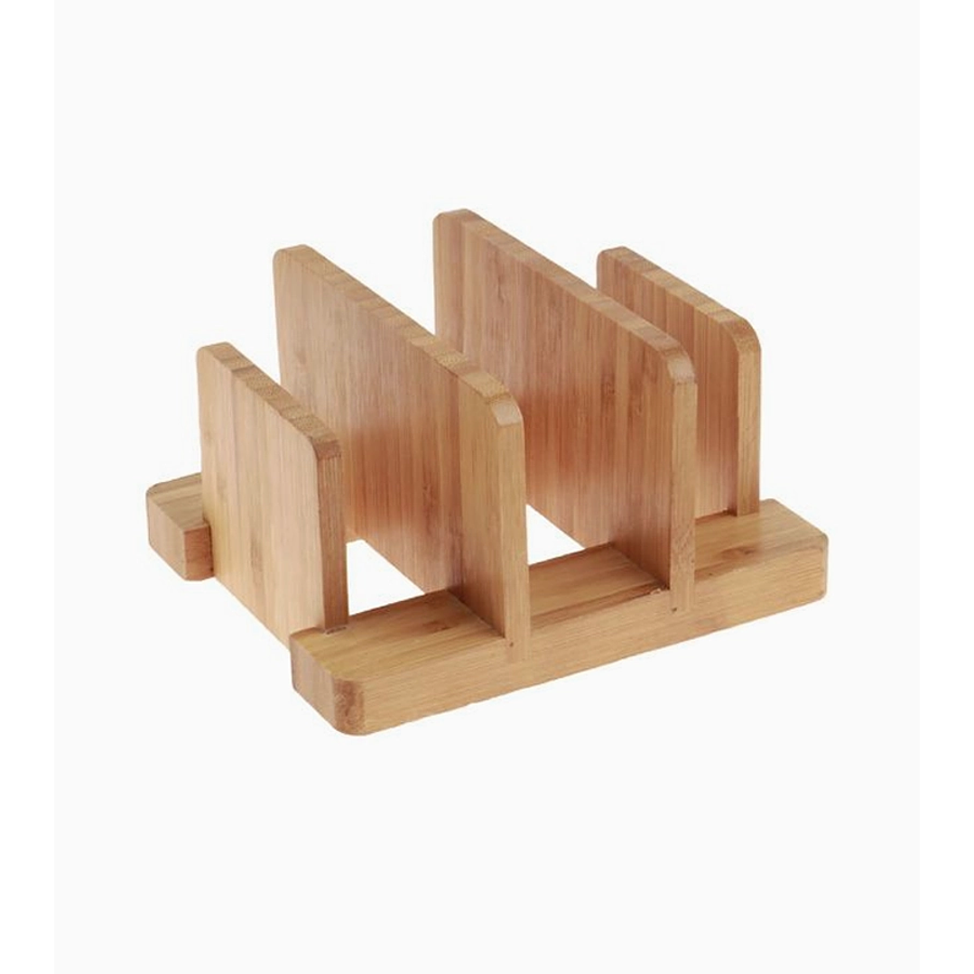 Escurridor de platos de madera compacto 13.5 cm con 4 divisiones 1