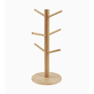 Porta vasos de cocina de madera con 6 colgantes – altura 34.5 cm