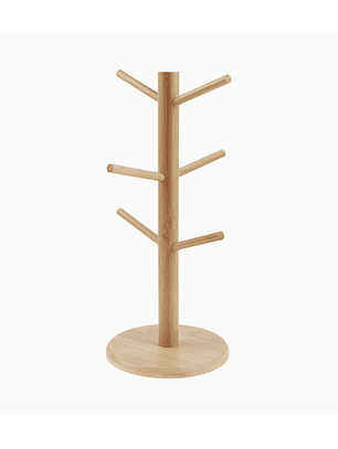 Porta vasos de cocina de madera con 6 colgantes – altura 34.5 cm