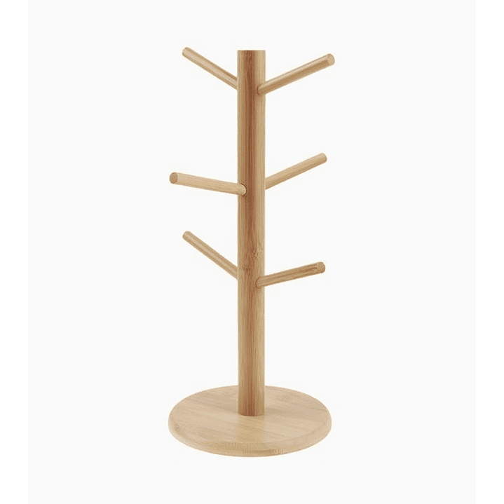 Porta vasos de cocina de madera con 6 colgantes – altura 34.5 cm 1