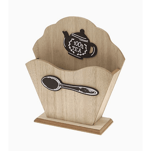 Caja de madera decorativa para servicio de cocina – 21 x 20 cm