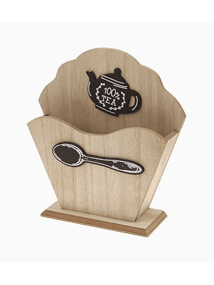 Caja de madera decorativa para servicio de cocina – 21 x 20 cm