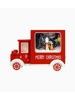 Camión decorativo navideño con luz interior – Figura iluminada de Santa Claus